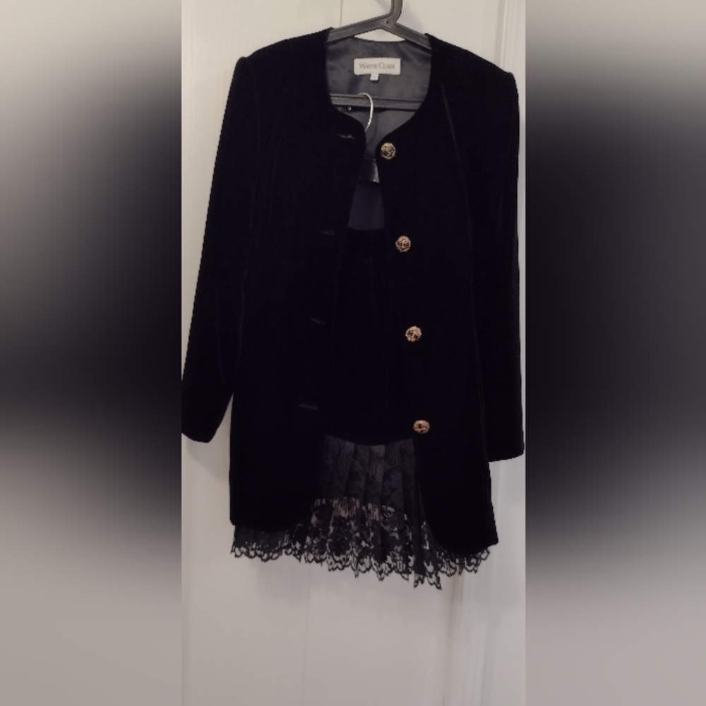 Vintage Canadian designer Wayne Clark Velvet Suit size 4